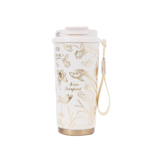 大英博物馆东方梦境系列 灵羽芳地带吸管车载户外便携咖啡保温杯500ml 商品图4