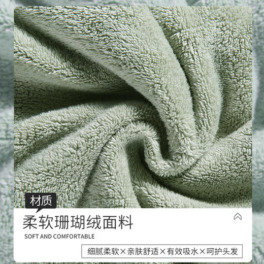 【19.9/两条！双拼色干发帽】干发帽双层珊瑚绒吸水速干，浴帽女加厚包头发 柔软入发际，透气性佳 蓬松柔韧 商品图1