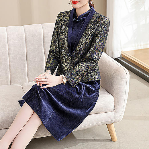 MC 23-70阔太太套装春秋外套连衣裙两件套 商品图3