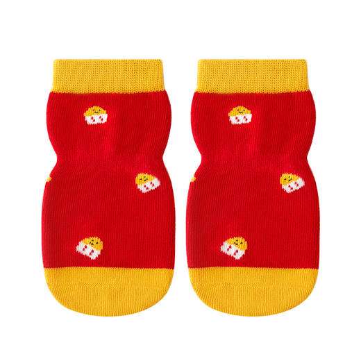 【3双装】婴儿袜子秋季a类无骨不勒周岁满月新年男童女童宝宝 儿童大红袜子 商品图7