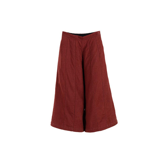 绽放852朵/红桦色亚麻复合棉轻盈防风保暖立体拼缝文艺洒脱棉裤女 商品图3