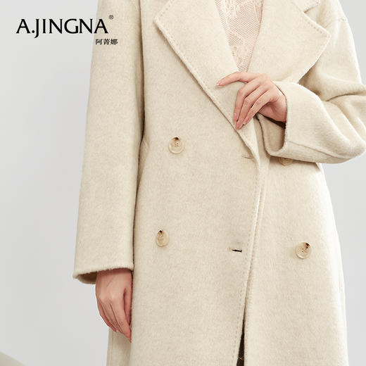 【商城同款】阿菁娜秋冬时尚温柔羊毛蚕丝大衣F30D211075 商品图8