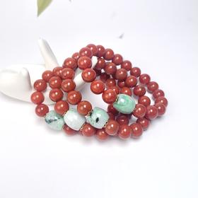 南红玛瑙单圈-圆珠配翡翠桶珠