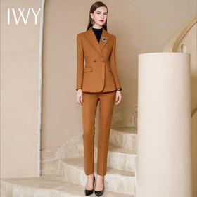 IWY/高级感卡其色西装套装秋冬款羊毛职业正装售楼部经理工作服CP1661