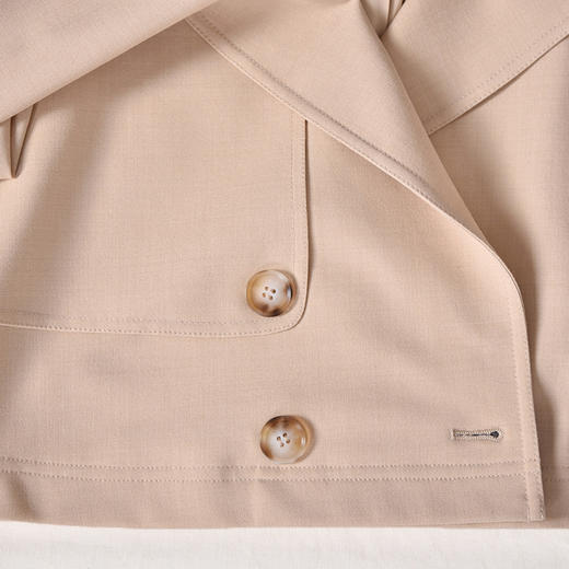 圣三利女装春秋季纯色西装领短款风衣SL121A29 商品图5