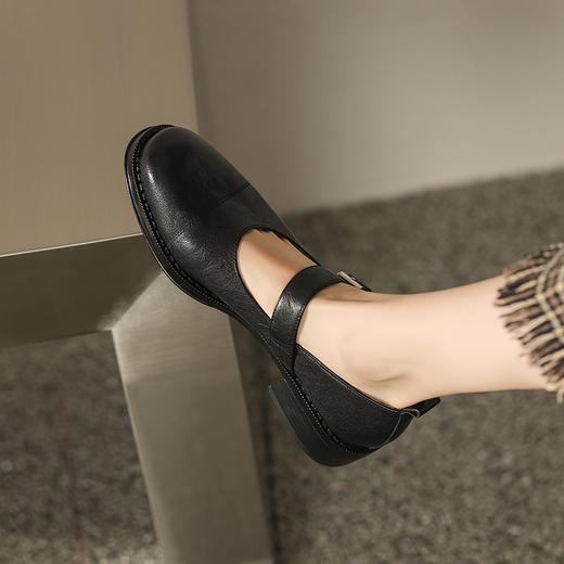 简约百搭，圆头单里猪里皮绒里兔毛头层牛皮乐福MD-M85-89 商品图9