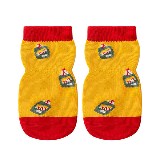 【3双装】婴儿袜子秋季a类无骨不勒周岁满月新年男童女童宝宝 儿童大红袜子 商品图6