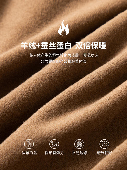 秋冬爆款【羊绒蚕丝蛋白打底上衣】半高领德绒打底衫  修身长袖内搭  百搭正肩版型 商品图3
