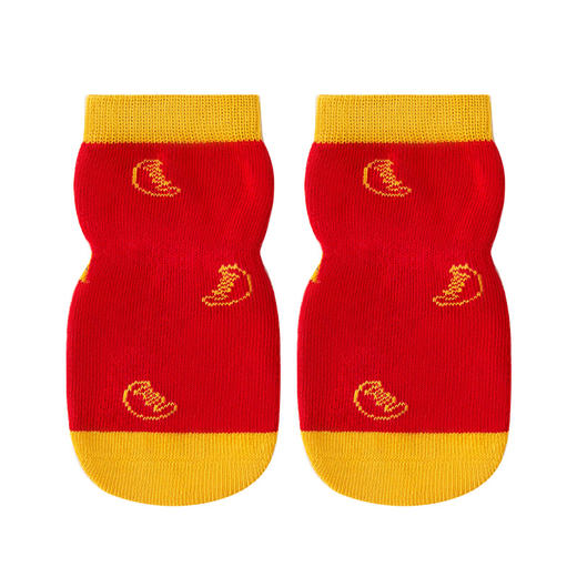 【3双装】婴儿袜子秋季a类无骨不勒周岁满月新年男童女童宝宝 儿童大红袜子 商品图8