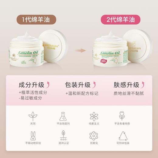 「全家可用的面霜」澳洲GM绵羊油ve霜滋养膏面霜身体乳250g/瓶保湿补水【下单2瓶装赠护手霜1支】 商品图1