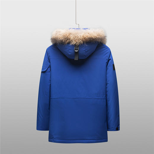 【白鹅绒 银貉子毛领】罗蒙秋冬男装羽绒服高充绒两穿中长款男士羽绒服 商品图3