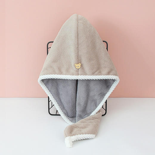 【19.9/两条！双拼色干发帽】干发帽双层珊瑚绒吸水速干，浴帽女加厚包头发 柔软入发际，透气性佳 蓬松柔韧 商品图5