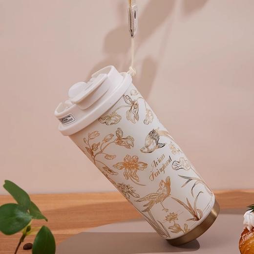 大英博物馆东方梦境系列 灵羽芳地带吸管车载户外便携咖啡保温杯500ml 商品图3