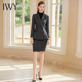 IWY/秋冬款西装套裙女加厚羊毛职业裙装时尚售楼部工作服CS1907