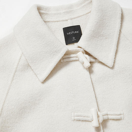 西遇韩版牛角扣羊毛毛呢外套女秋冬新款宽松中长款翻领大衣12431673 商品图5