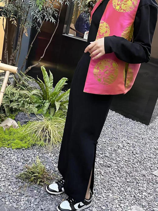 盛唐牡丹|羊毛一步裙侧开衩半裙 商品图0