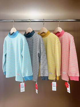 【舍予良仓】23年新款｜条纹双面绒T恤 轻薄不臃肿，保暖打底一件搞定❗️ ✅A类品质，无荧光环保印染 ✅双面磨毛条纹，双层保暖 ✅柔软舒适，透气有弹性 🔺94%聚酯纤维+6%氨纶 男女宝同款