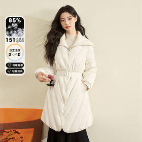 西遇韩版轻薄羽绒服秋冬新款大翻领收腰设计鸭绒时尚保暖外套12331852