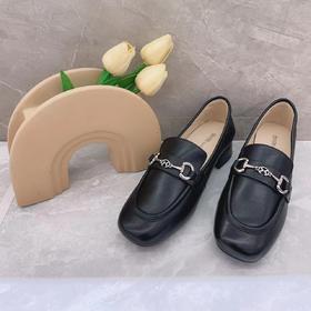 西村名物2023春季新款简约百搭圆头厚底增高深口舒适休闲鞋单鞋12951