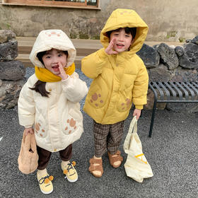 【加厚儿童棉服！防护御寒】冬季新款儿童羽绒棉服，中长款宝宝外套韩版棉衣，柔软舒适 多色好搭多变不挑人 散发童真活力