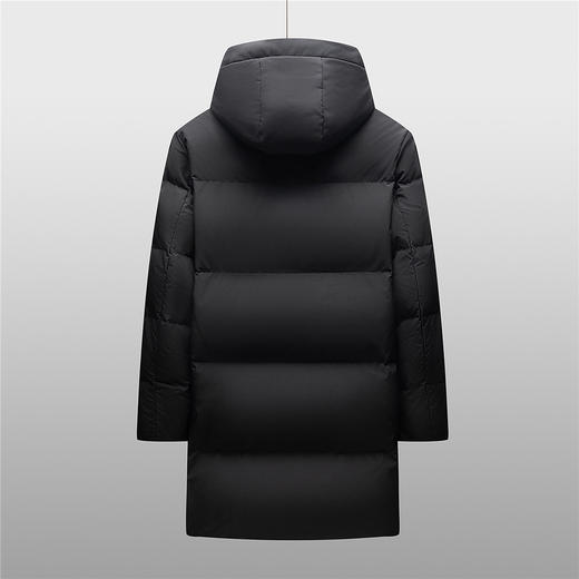 【90白鹅绒】罗蒙秋冬羽绒服男士中长款休闲连帽时尚保暖羽绒服外套男 商品图1