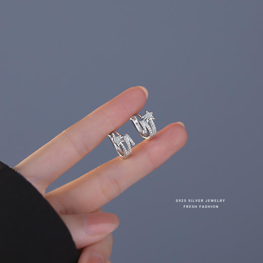 【寒星】S925银满钻星星耳饰【YXS-E2763】 商品图3