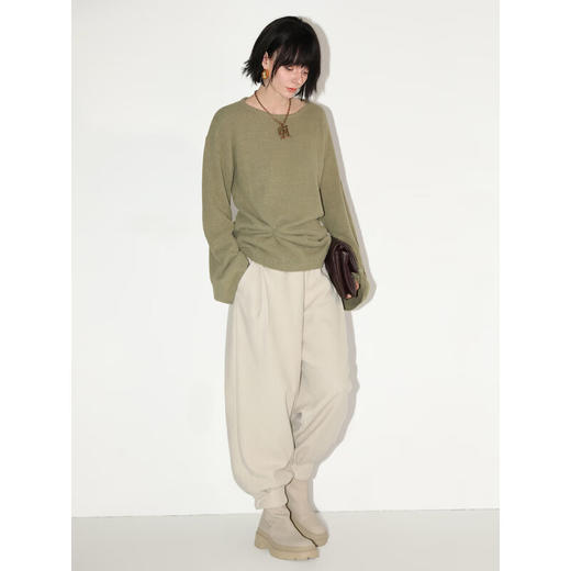 COCOBELLA设计师捏褶加厚灯笼裤女宽松大码休闲束口靴裤PA561 商品图4