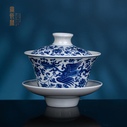 青花莲凤报喜5头茶具 商品图0