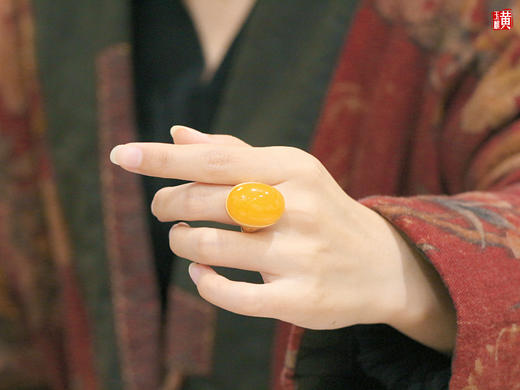 蜜蜡戒指【兮颜】，925银镶 商品图5