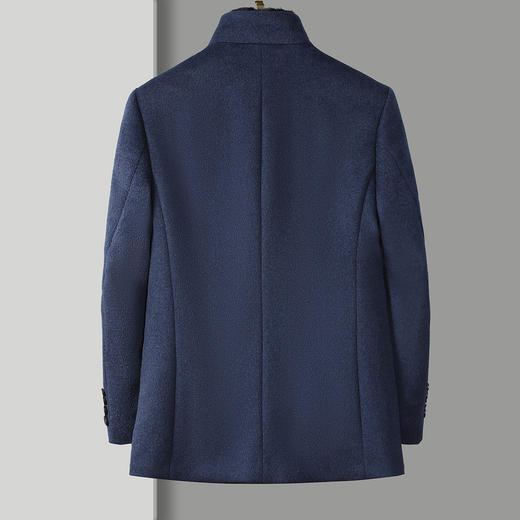 30W2330【100绵羊毛 水貂毛领】罗蒙秋冬男装毛呢大衣男士可脱卸毛领羊毛大衣男羊毛呢子外套 商品图1