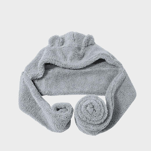 秋冬季【羊羔绒保暖四件套】小熊耳朵甜美可爱   围脖一体学生帽  毛绒围巾口罩四件套 商品图8