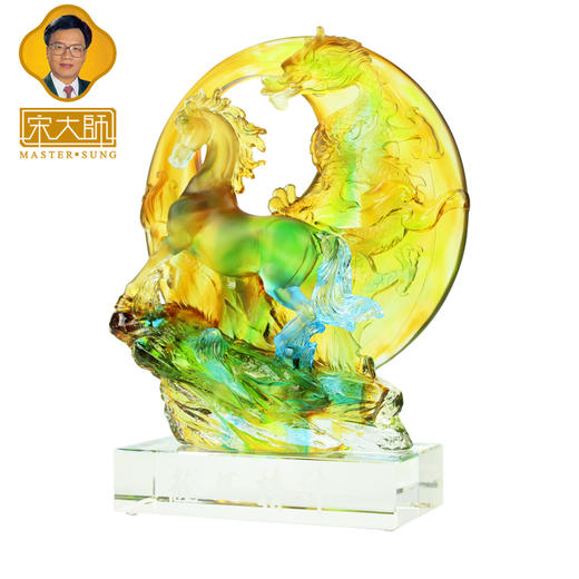 宋韶光大师龙马精神 古法琉璃摆件商务工艺礼品饰物 商品图2