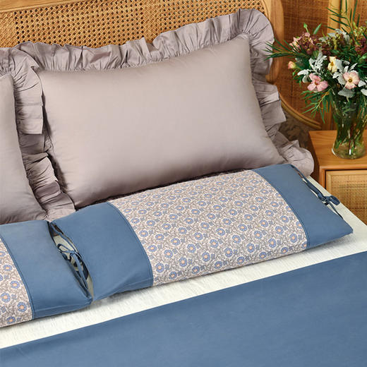 莫里斯花园系列调节枕全荞麦壳纯棉可调节护颈枕 商品图3