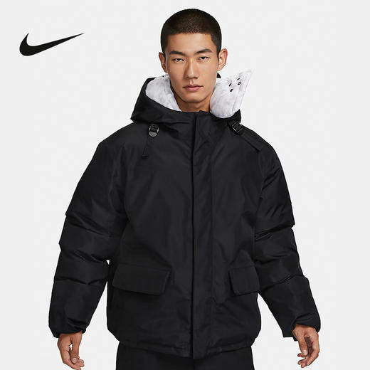 【库存有限，无货将作退款，介意勿拍】Nike/耐克男子运动休闲防风保暖工装连帽棉服外套FB7595-010 商品图0