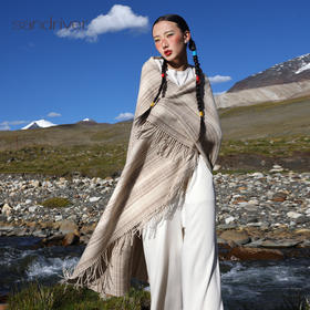 sandriver西藏手工艺氆氇羊绒披肩