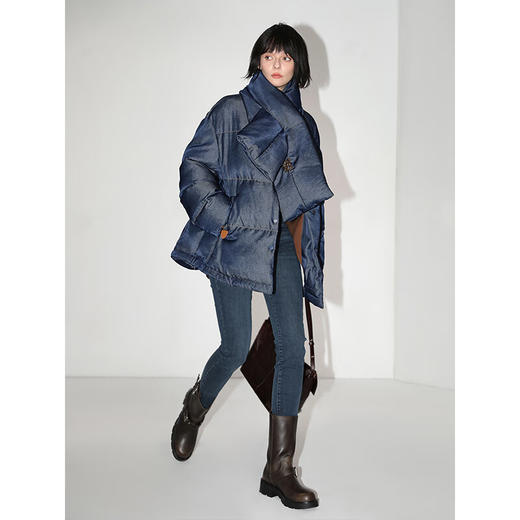 COCOBELLA设计感围巾领90绒子白鸭绒羽绒服防寒保暖面包服DC40 商品图1