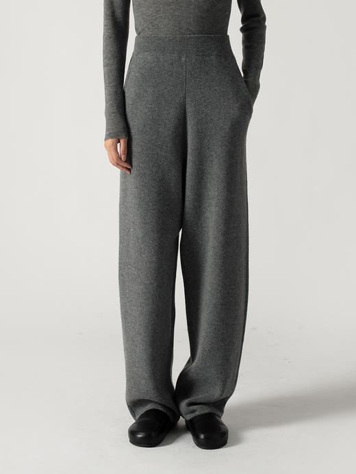 重磅羊毛羊绒针织直筒裤 商品图1