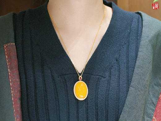 【星宇】蜜蜡吊坠，925银镶 商品图6