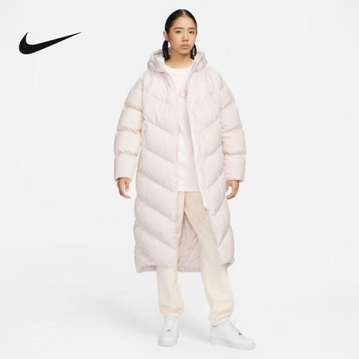 Nike/耐克女子长款过膝羽绒服冬新季款连帽保暖加厚外套FD8213-104 商品图0