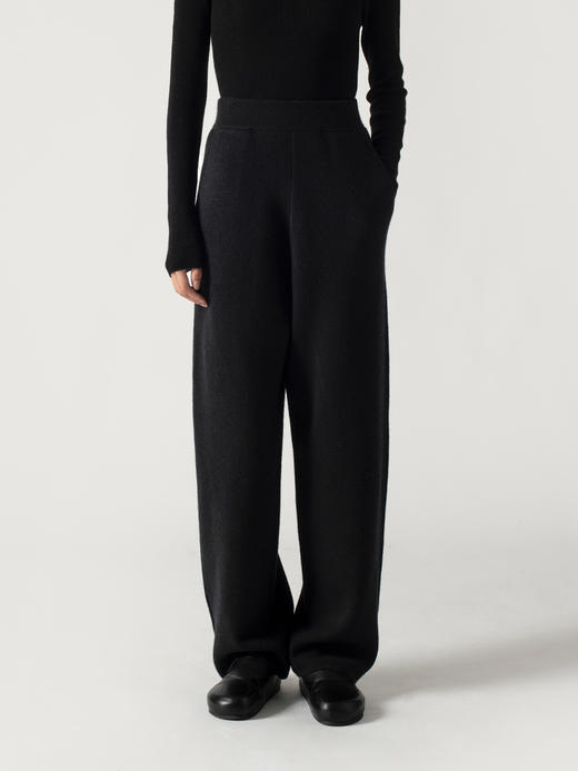 重磅羊毛羊绒针织直筒裤 商品图4