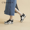 千百度女鞋厚底高帮黑白鞋秋冬增高板鞋舒适休闲运动鞋A23512507 商品缩略图2
