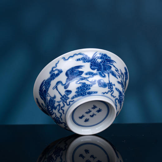 青花柴窑云鹤八宝盏 商品图3