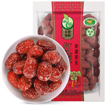 禾煜 新疆灰枣红枣干100g枣子 大枣 蜜饯果干 果脯 甜羹伴侣 商品图1