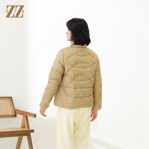 佐尔美冬季新款 时尚双面穿立领碎花短款羽绒服女E14YY18 商品图4