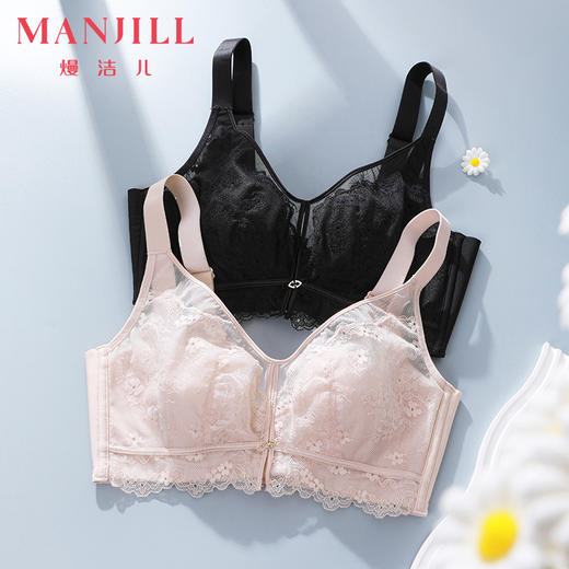 【商场同款】熳洁儿 水晶杯乳胶文胸兔耳杯蕾丝大胸显小柔丝钢圈防下垂23701319 商品图1