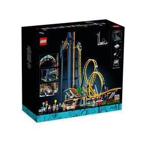 乐高翻滚过山车 重温游乐场的惊险与欢乐 高度92cm 沉浸式垂直下降和循环飞驰场景10303翻滚过山车积木