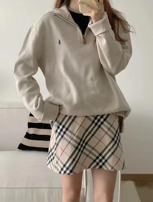 超火！女生穿也超好看~老钱休闲风~RL polo拉夫劳伦男士半拉链棉线翻领针织衫 商品图5