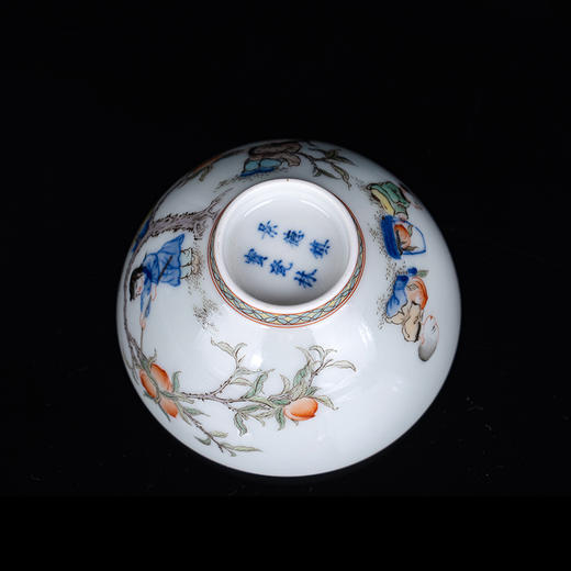 青花加彩描金五子登科九桃杯 商品图4