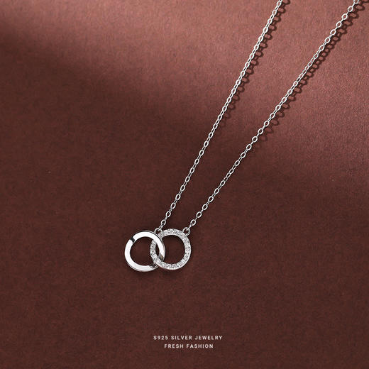 【环环相扣】S925银镶钻项链【YXS-F3679】 商品图2