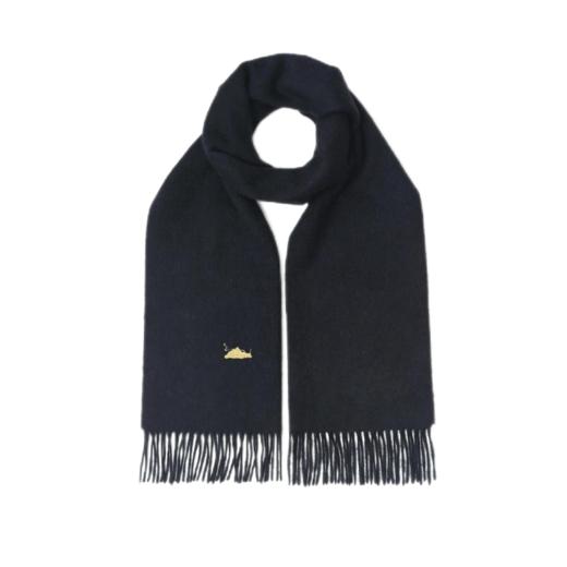 100%藏地牦牛绒围巾 藏蓝色 时尚保暖 简约透气百搭 男女通用 围巾披肩两用 商品图5